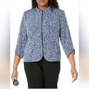 Alex Evenings Printed Mandarin Neck Twinset Tank Top and Jacket